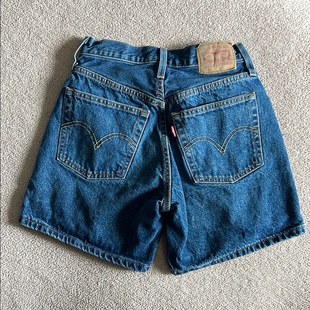 Levi's 501 Button Fly Blue Denim Shorts